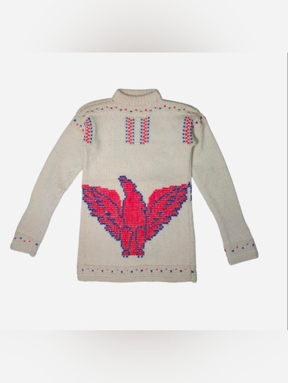 vintage 1950s hand-knit pure wool pullover‎ sweater from Portugal. Size XXS